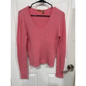 Pink Caslon ribbed longsleeve  shirt. Size S